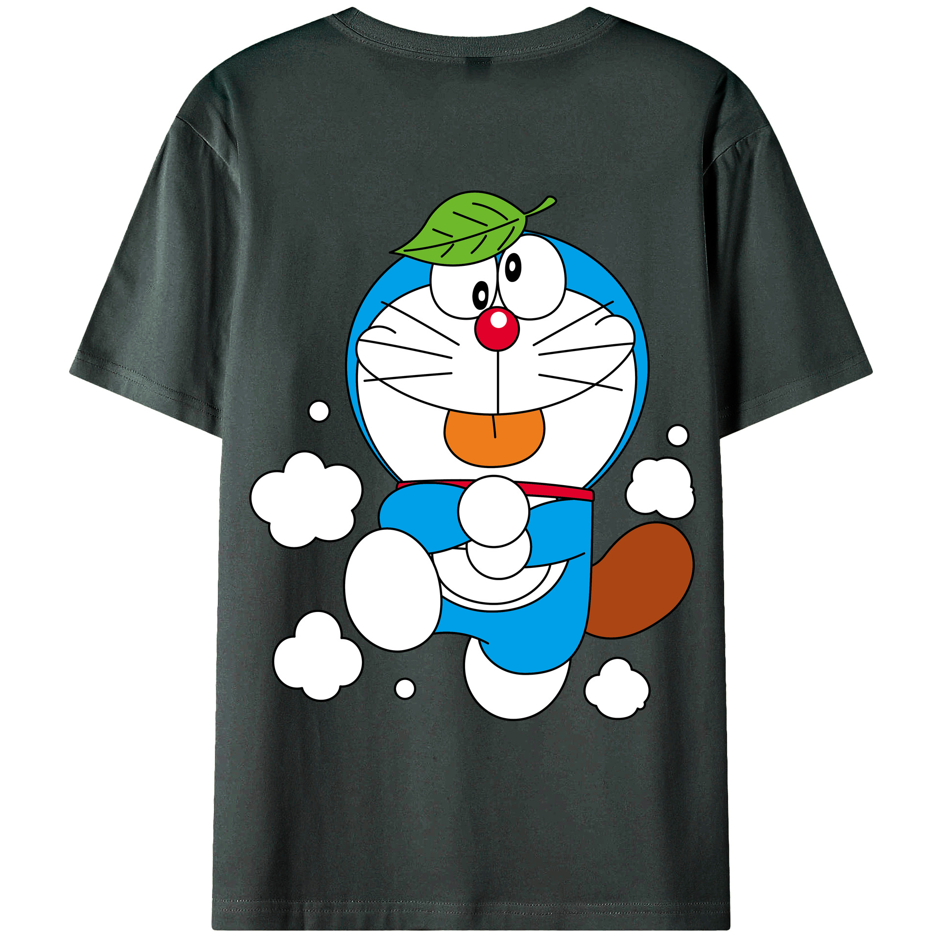（画像用） ドラえもん Doraemon 綿100％ メンズ半袖Tシャツ（バックプリント） 通気性